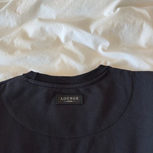 NWT Lounge Apparel Black Cropped Sweatshirt Size M - Picture 4 of 6